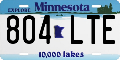 MN license plate 804LTE