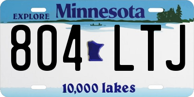 MN license plate 804LTJ