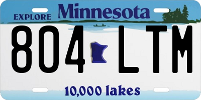 MN license plate 804LTM