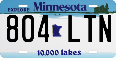 MN license plate 804LTN
