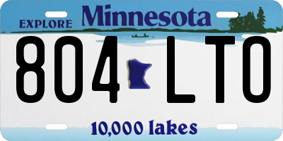 MN license plate 804LTO
