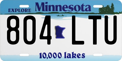 MN license plate 804LTU