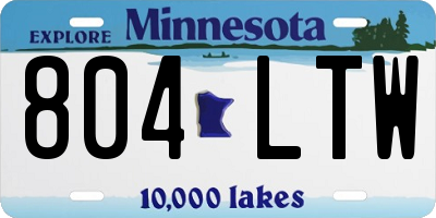 MN license plate 804LTW