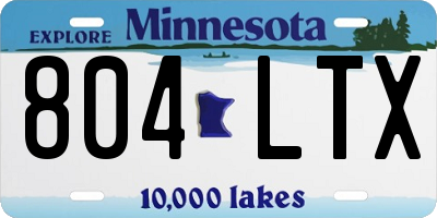 MN license plate 804LTX