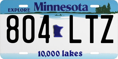 MN license plate 804LTZ