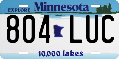 MN license plate 804LUC