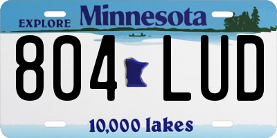 MN license plate 804LUD
