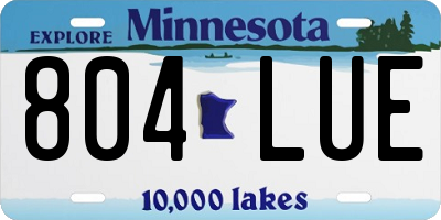 MN license plate 804LUE