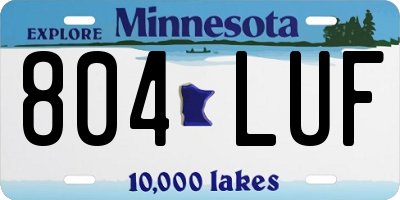 MN license plate 804LUF