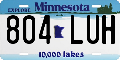 MN license plate 804LUH