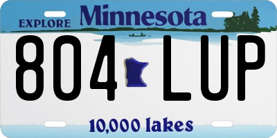 MN license plate 804LUP