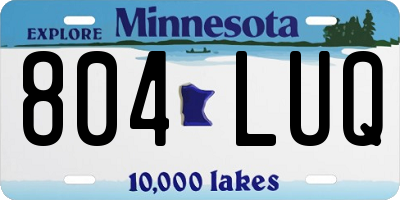 MN license plate 804LUQ
