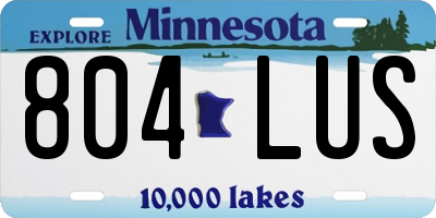 MN license plate 804LUS