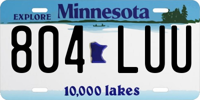 MN license plate 804LUU