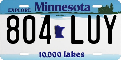 MN license plate 804LUY