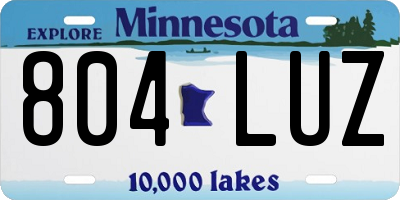 MN license plate 804LUZ