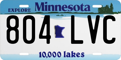 MN license plate 804LVC