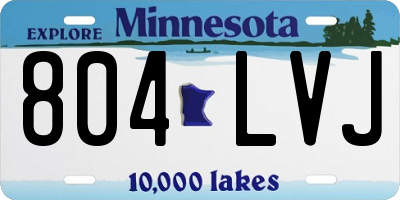 MN license plate 804LVJ