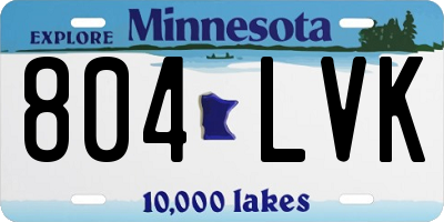 MN license plate 804LVK