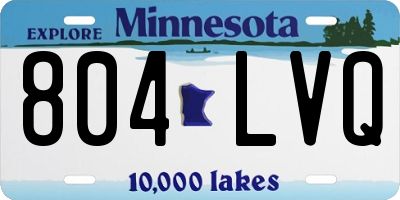 MN license plate 804LVQ