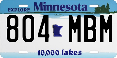 MN license plate 804MBM