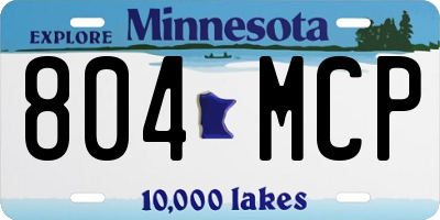 MN license plate 804MCP