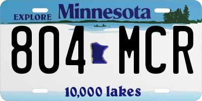 MN license plate 804MCR