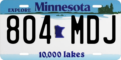 MN license plate 804MDJ