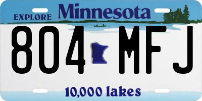 MN license plate 804MFJ