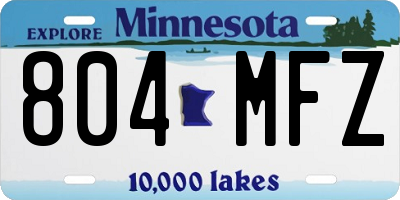 MN license plate 804MFZ