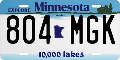 MN license plate 804MGK