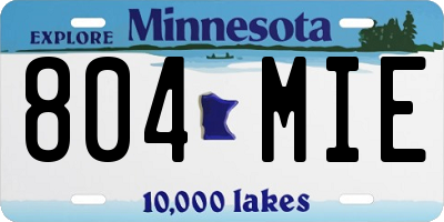 MN license plate 804MIE
