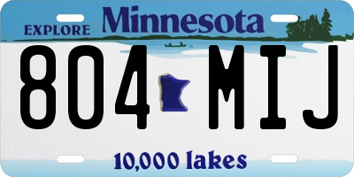 MN license plate 804MIJ