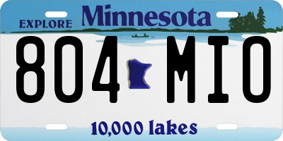 MN license plate 804MIO