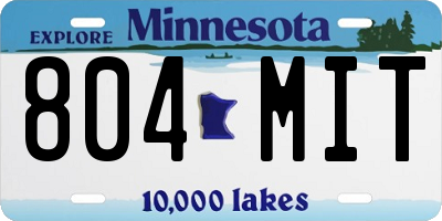 MN license plate 804MIT