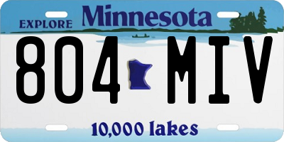 MN license plate 804MIV