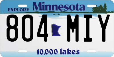 MN license plate 804MIY