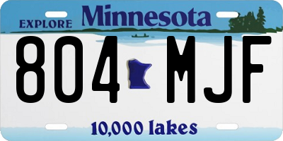 MN license plate 804MJF