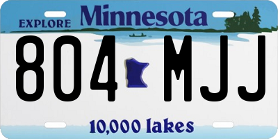 MN license plate 804MJJ