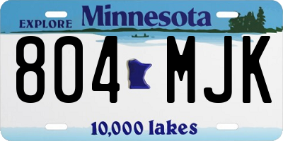MN license plate 804MJK