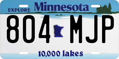MN license plate 804MJP