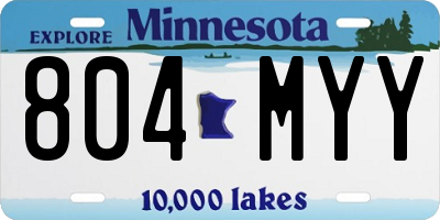 MN license plate 804MYY