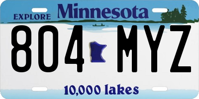 MN license plate 804MYZ