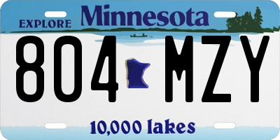 MN license plate 804MZY