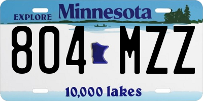 MN license plate 804MZZ