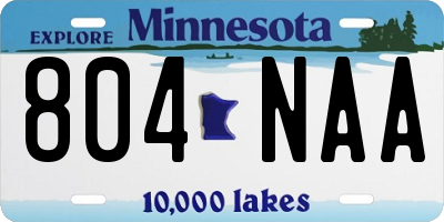 MN license plate 804NAA