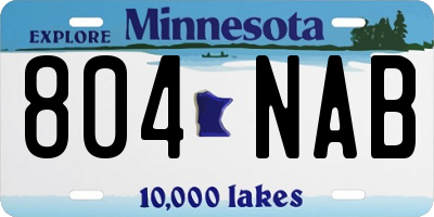 MN license plate 804NAB