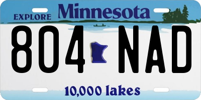 MN license plate 804NAD