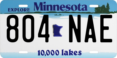 MN license plate 804NAE