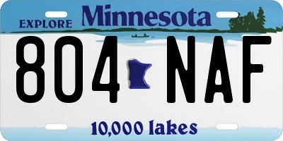 MN license plate 804NAF